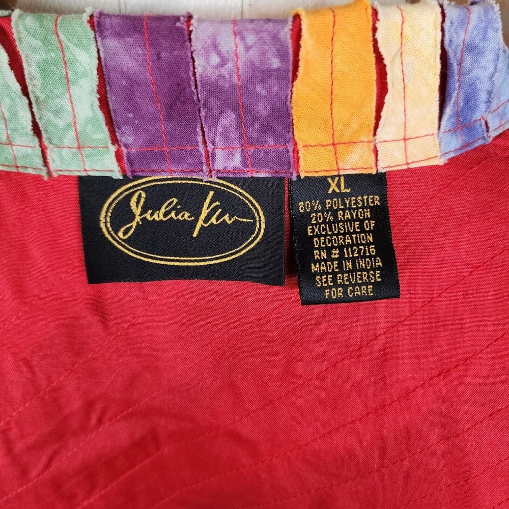 Vintage Julia Kim Shirt Jacket Wearable Art Fabric Strips Size XL - Picture 5 of 6